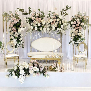 free shipp)new wedding backdrop idea Flower Backdrop gold mental  Flower backdrop Panel Rectangle Frame for Wedding Decoration