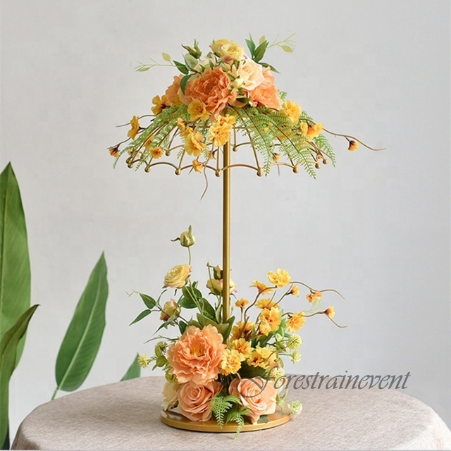 Creative Floral Umbrella Wedding Decoration Flowers Table Stands Decorations Vase Wedding Centerpieces Stage Decorations