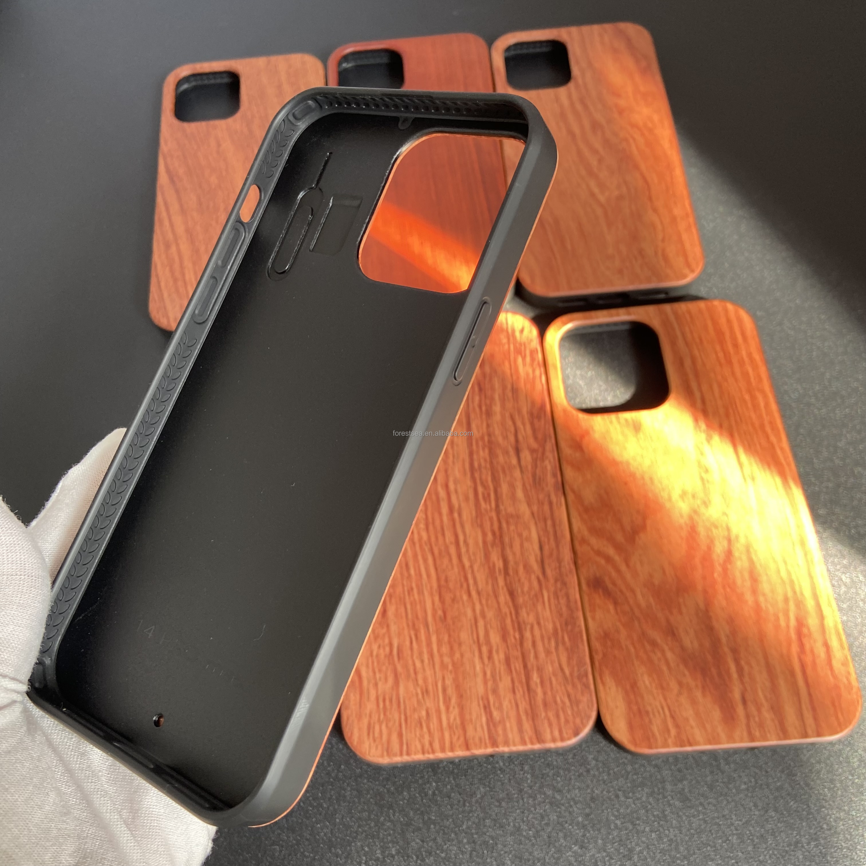 wood cell phone case for iPhone 14 laser engraving wooden phone case for iPhone rosewood cherry bamboo bulk wood phone cases