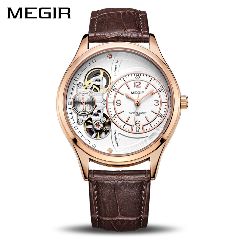 MEGIR 2017 Original Men Watch Top Brand Luxury Quartz Watches Relogio Masculino Leather Watch Clock Men