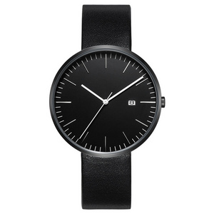 BREAK Minimalism Top Luxury Brand Black Leather Strap Fashion Causal Dress Business Quartz Wristwatches Gift Watch for Men