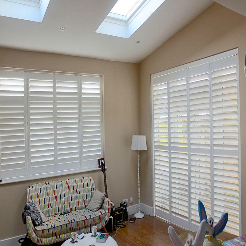 Wholesale Custom Made Waterproof Aluminum Alloy Snow White Louver Window Plantation Shutters