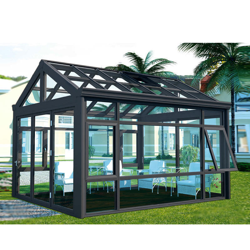 Sunroom Aluminum Garden Conservatory Tempered Glass Sunroom Villa Outdoor Veranda All Season Modern 3 Years Triangle Foretech