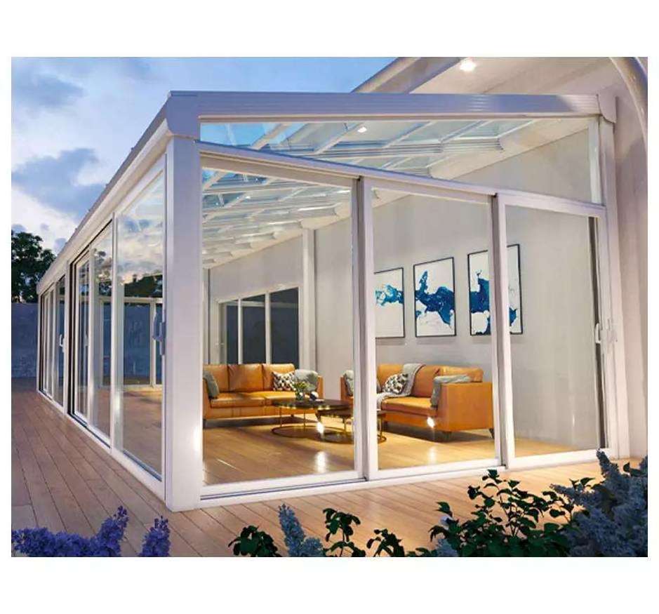 Modern Design Waterproof Sunroom Pergola Aluminium Outdoor Glass Sun House Glass Garden Sunroom House