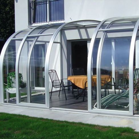 Outdoor Glass Room Sunroom Custom Aluminum Glass Room Retractable Tempered Roof Systems china Sun Room