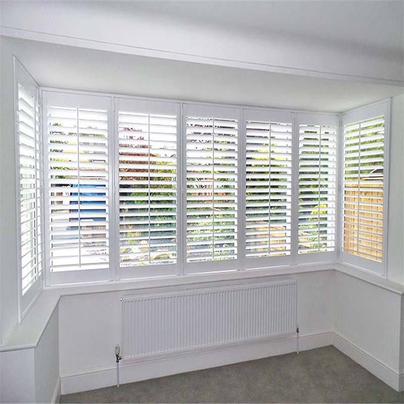 Wholesale Custom Made Waterproof Aluminum Alloy Snow White Louver Window Plantation Shutters