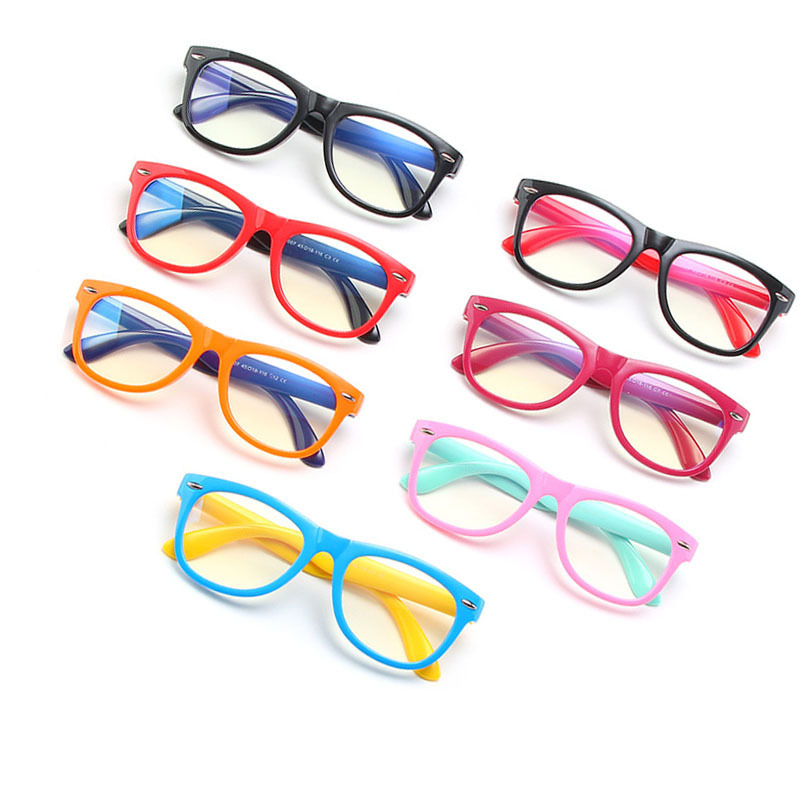 Wholesale Hot Selling Multicolored Children Silicone Soft Optical Frame anti Blue Light Blocking Kids Computer Glasses