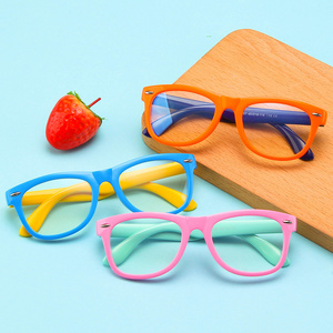 Wholesale Hot Selling Multicolored Children Silicone Soft Optical Frame anti Blue Light Blocking Kids Computer Glasses