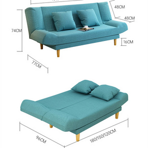 Folding sofa bed dual-purpose multifunctional sofa leisure single double fabric sofa