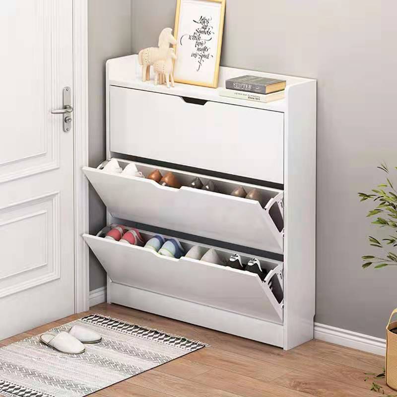 3-Tier Wood Shoe Rack ,Modern High Gloss White 50 Pair Shoe Rack Shelf Storage Closet Organizer Cabinet