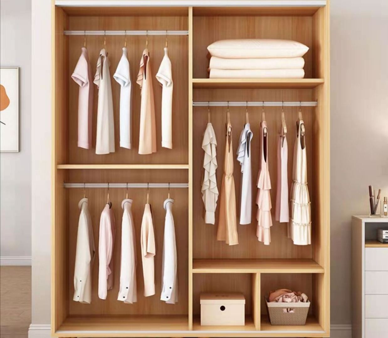 Stable and Durable Wardrobe Bedroom Storage Cabinet for Hanging Clothes for Space Saving Storage Organizer Cube