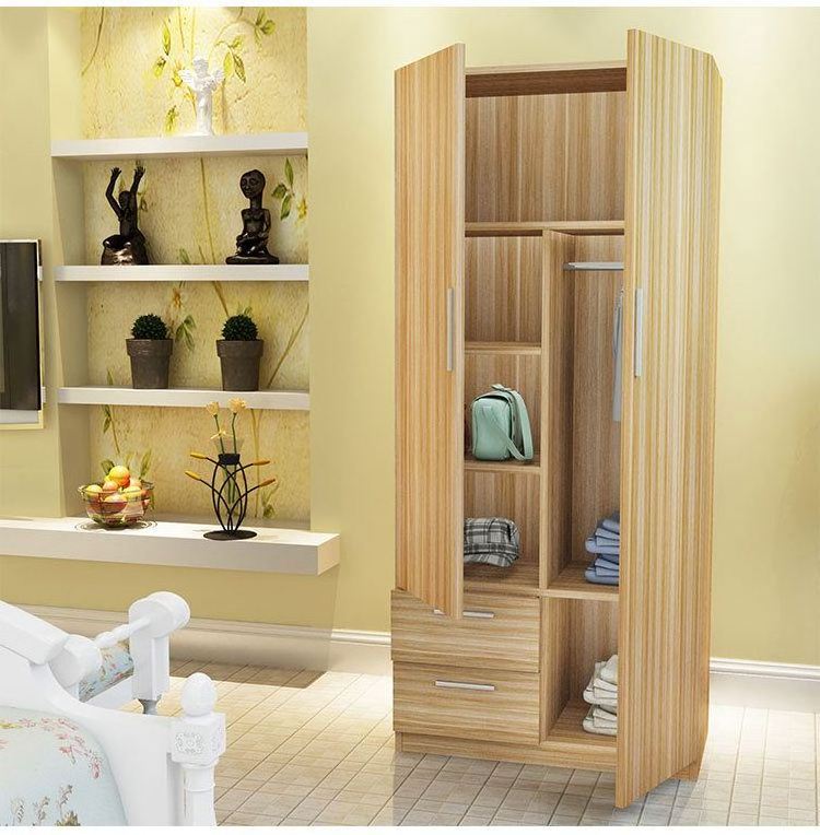 Customized Modern 2 Door MDF Wood Wooden Clothes Wardrobe For BedroomWardrobe Clothes Storage Cabinet