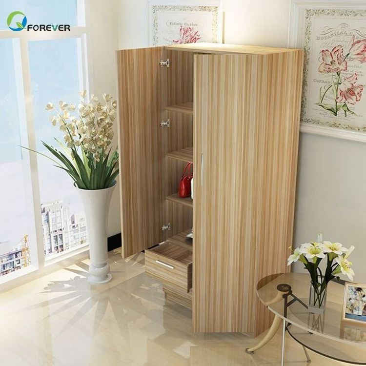 Customized Modern 2 Door MDF Wood Wooden Clothes Wardrobe For BedroomWardrobe Clothes Storage Cabinet