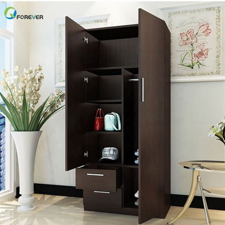 Customized Modern 2 Door MDF Wood Wooden Clothes Wardrobe For BedroomWardrobe Clothes Storage Cabinet