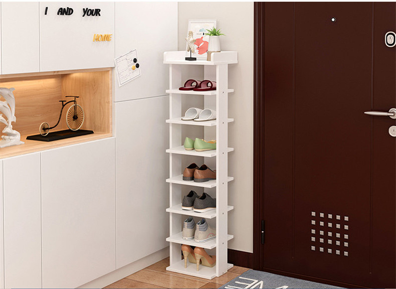 Shoe rack household door storage space-saving small indoor multi-layer narrow dust-proof shoe cabinet