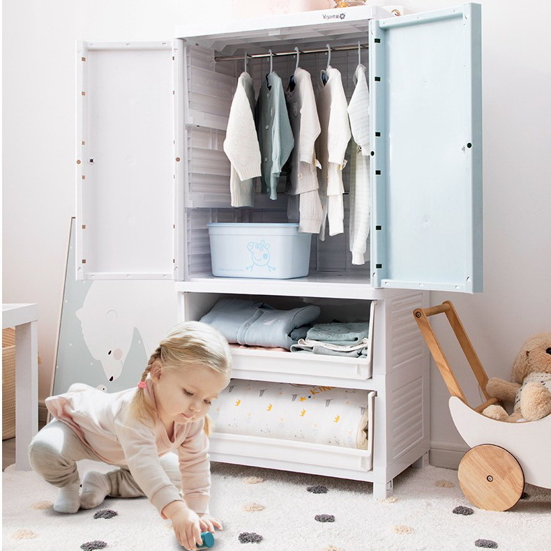 New Children's Wardrobes,Modern Baby Plastic Drawer Storage Wardrobe Cabinet for Bedroom Furniture Storage