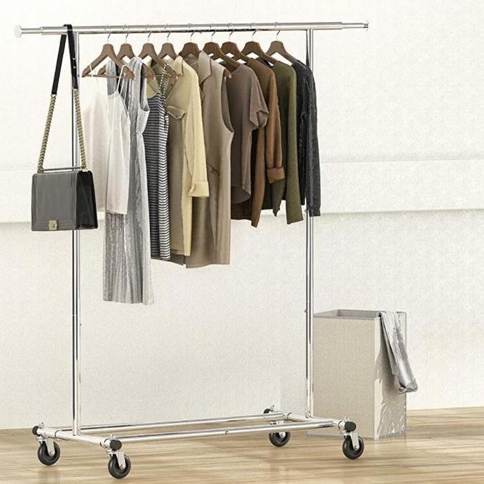 Simple Houseware Heavy Duty Clothing Garment Rack, High Quality Stainless Steel Clothes Drying Hanger Rack Expanding