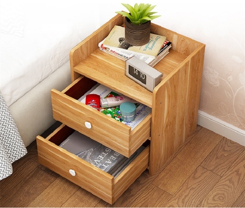 YQ FOREVER Modern and simple bedside cabinet with lock, bedside storage cabinet