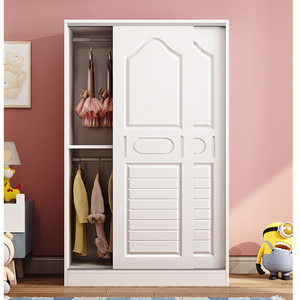 Children's wardrobe solid wood household sliding door girl's small wardrobe baby low cabinet