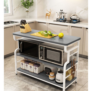 Kitchen table cutting table microwave oven rack storage cabinet cupboard multi-layer shelf