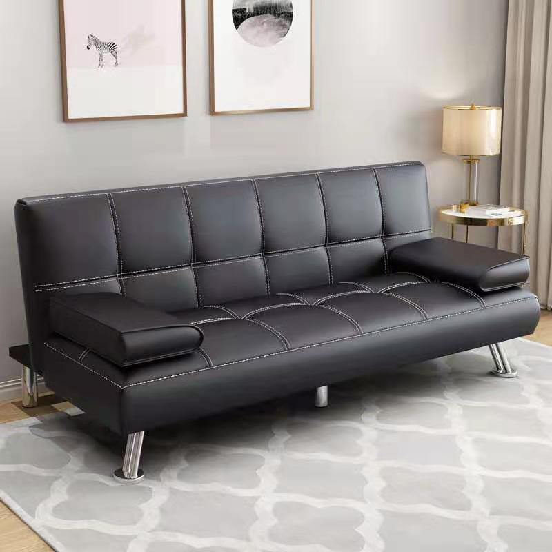 Sofa Bed Modern Faux Leather Couch,Convertible Folding Recliner Lounge Futon Couch for Living Room with 2 Cup Holders