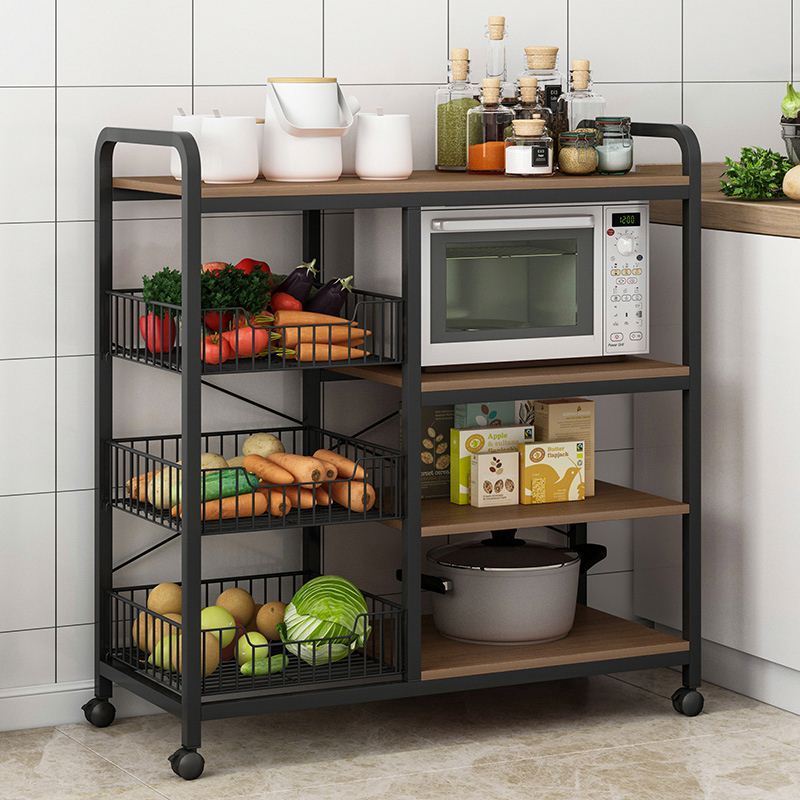 Wooden Storage Holders 4 Tier Metal Iron And Wooden Display Storage Holder Book Rack Shelf For Living Room Kitchen Wholesale Hom