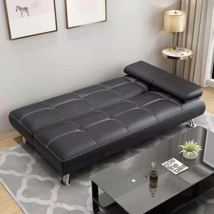 Sofa Bed Modern Faux Leather Couch,Convertible Folding Recliner Lounge Futon Couch for Living Room with 2 Cup Holders