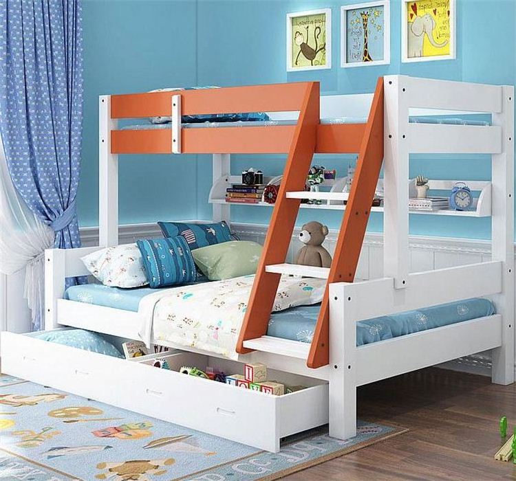 Kindergarten Furniture Children Wooden Double Bed Designs Children Log Wood Bunk Bed