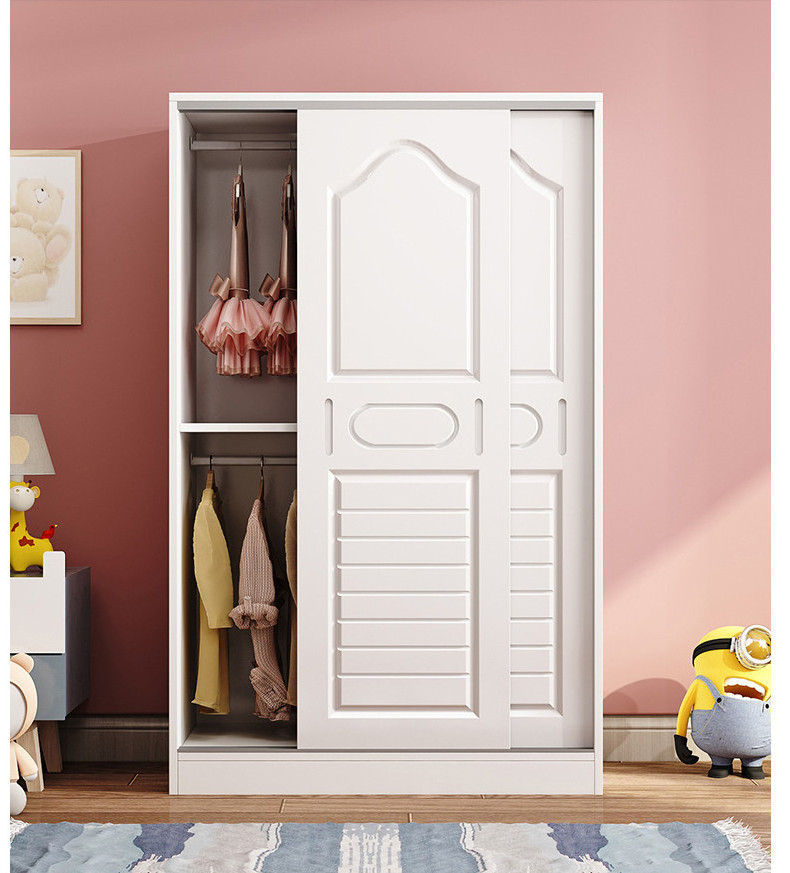 Children's wardrobe solid wood household sliding door girl's small wardrobe baby low cabinet