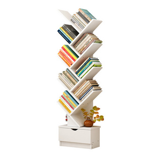 Wooden Corner Book Shelf Modern Design Bookcase Living Room Home Bookcase Tree shape Bookshelf Storage for Children Adult