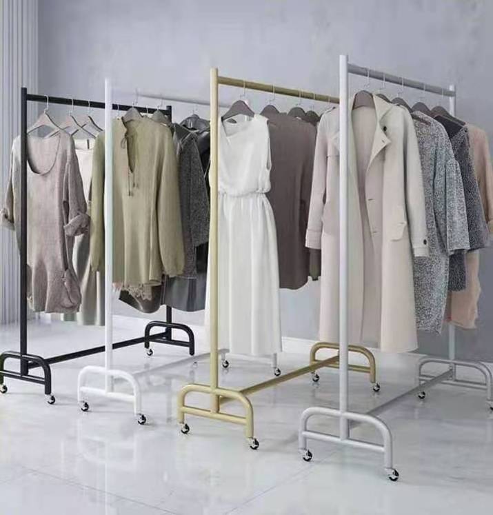 Industrial Pipe Clothing Rack on Wheels,Vintage Rolling Rack for Hanging Clothes,Display Clothing Drying Racks with Shelves