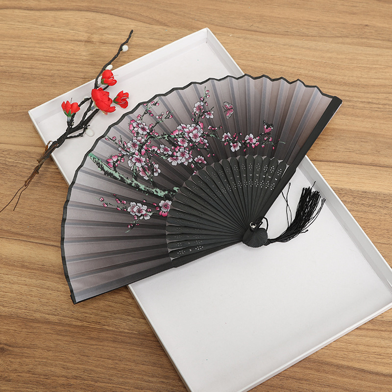 Japanese Chinese Fan Folding Fan with Bamboo for Women, Hand Fans for Women Wedding 8.3