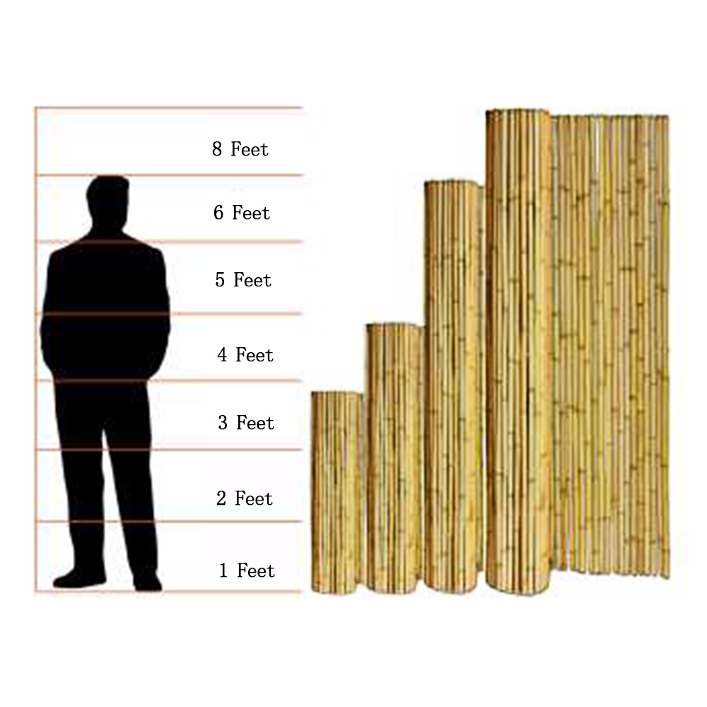 Factory Direct Supply Eco-Friendly Durable Bamboo Fence Rolls 3 / 4 / 5 / 6 / 8Ft