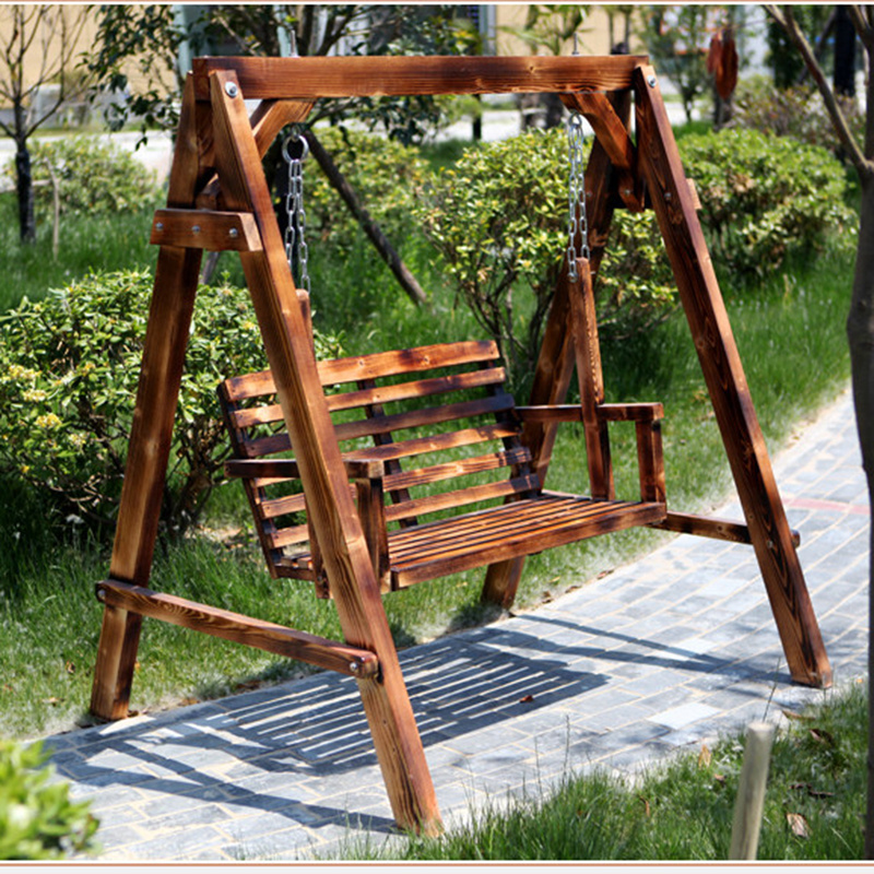 Cheap luxury holiday antique garden leisure 2 seater garden swing sets hanging wooden swing adults outdoor wooden patio swings