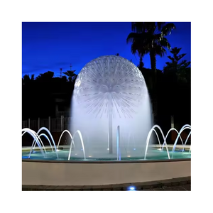 1m size 304 stainless steel fountain crystal ball fountain nozzles outdoor dandelion water  fountains with lights