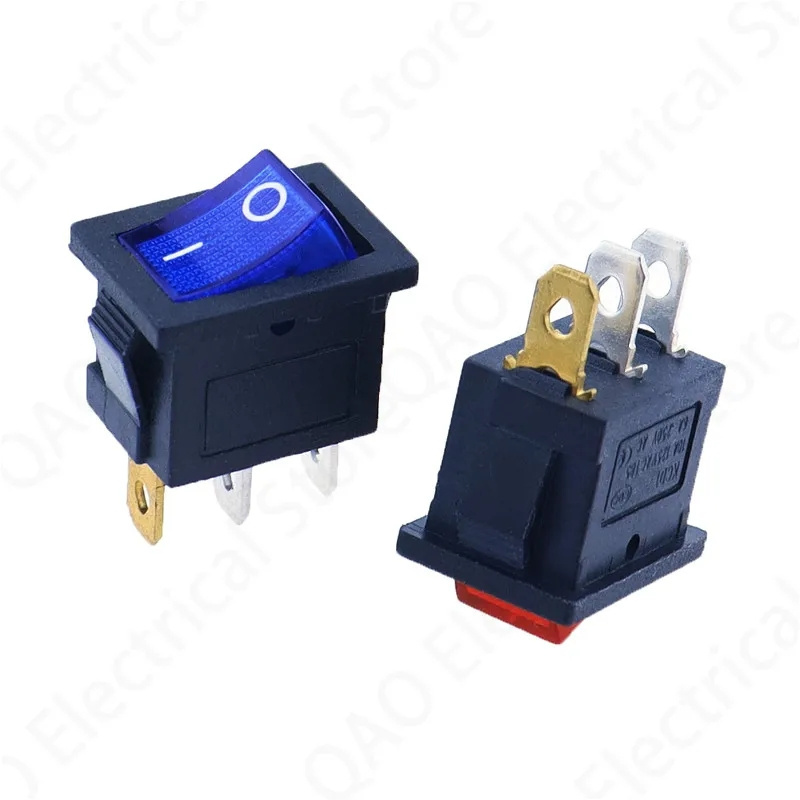 KCD1 2PIin 3Pin Boat Car Rocker Switch 6A/10A 250V/125V AC Red Yellow Green Blue black Button Best Price KCD1