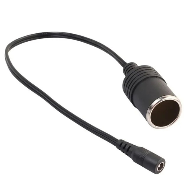 DC 12V Female Car Cigarette Lighter Socket Splitter Female Male Plug Connector Charger Cable Adapter 5.5x2.1mm Amper 30CM