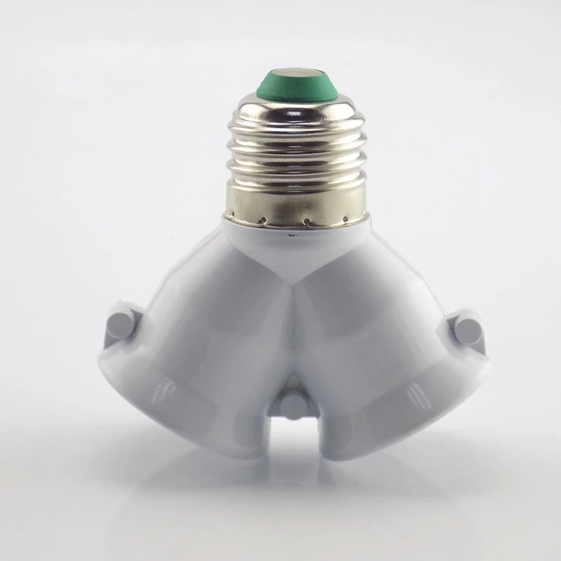 1 E27 To 2 E27 Splitter Lamp Bulb Base Adapter Converter 2E27 265V 2A LED Y Shape Socket Light Holder Conversion Socket