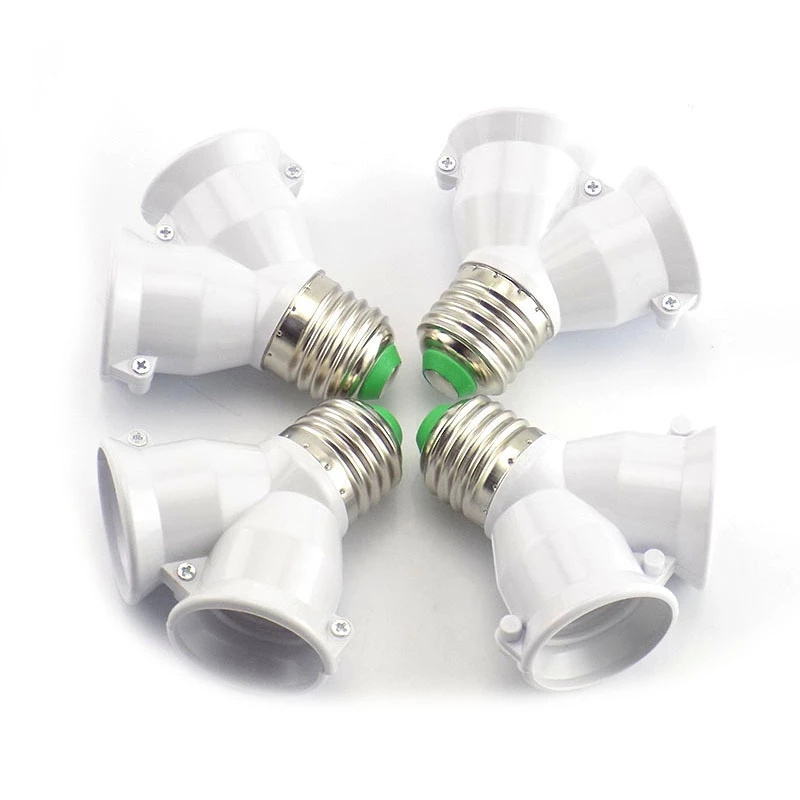 1 E27 To 2 E27 Splitter Lamp Bulb Base Adapter Converter 2E27 265V 2A LED Y Shape Socket Light Holder Conversion Socket