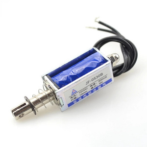 JF-0530B Push and Pull Type Linear Solenoid Electromagnet Open Frame Keepping Force DC 6V 12V 24V 5N Travel 10mm Reed Switch