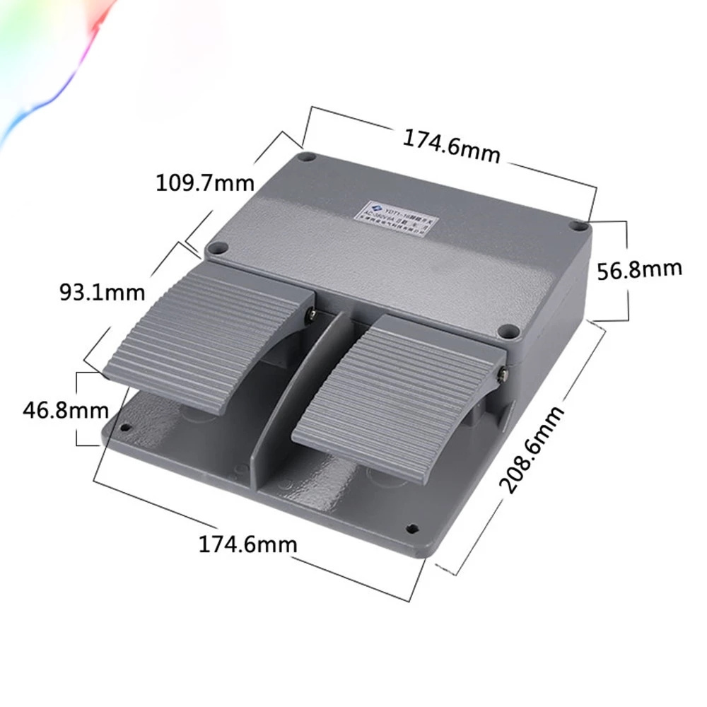 YDT1-16 Foot Control Switch 250V 380V 6A double pedal use for bending machine Foot Switch