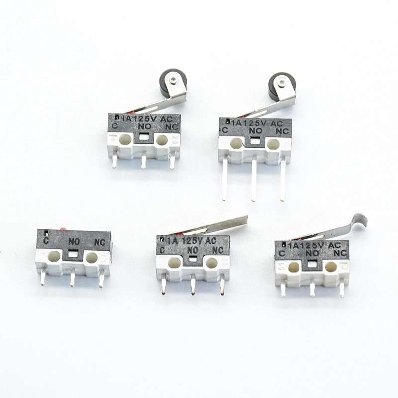 Micro Limit Switch Push Button Switch 1A 125V AC Mouse Switch 3Pins Long handle Roller Lever Arm SPDT 12* 6 *6mm TIAIHUA