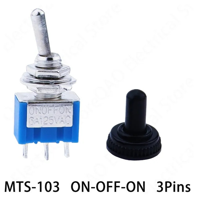 ON-ON/ON-OFF-ON AC125V 6A Blue switch 2/3Positions 3/6 Pins Latching Micro Toggle Switches MTS-102/103 MTS-202/203