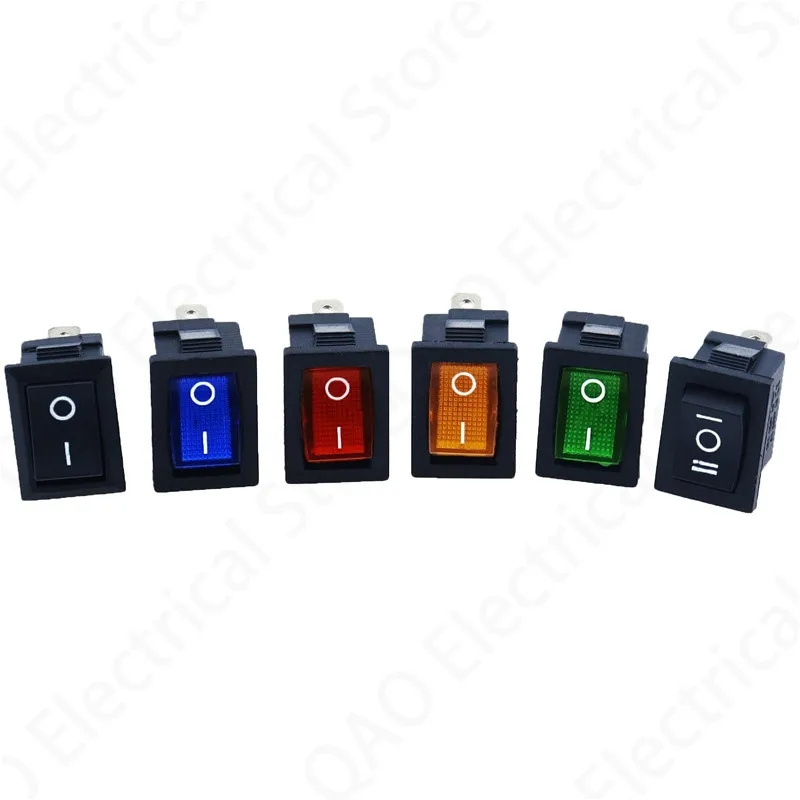 KCD1 2PIin 3Pin Boat Car Rocker Switch 6A/10A 250V/125V AC Red Yellow Green Blue black Button Best Price KCD1