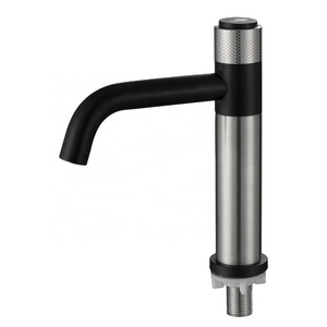 High Quality 360 degree 304 Stainless steel  Soft Push button Single cold Basin faucet with different Colors