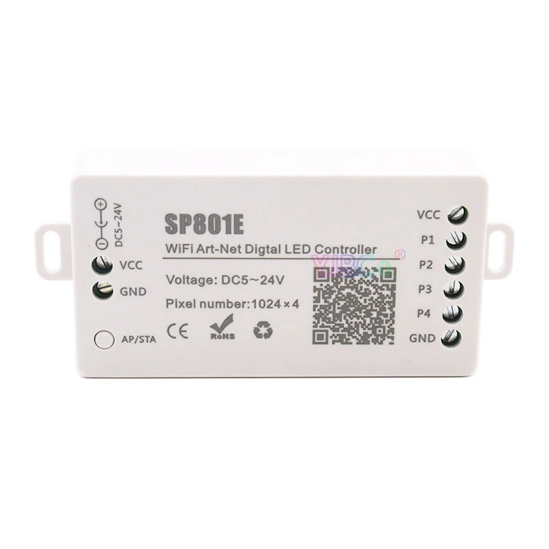 SP801E Wifi Art-Net Magic LED Controller 5-24V LED Matrix Panel Module WS2812B WS2811 Light Strip Dimmer APP Control iOS Android