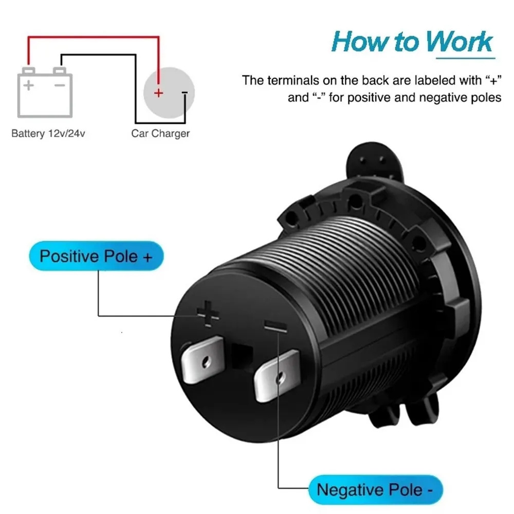 12V Waterproof Car Cigarette Lighter Socket Auto Boat Motorcycle Tractor Power Outlet Socket Receptacle Accessories Plug