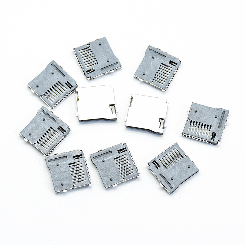 9pin Micro SD card slot connectors T-Flash Common style size 14*15mm TF card deck Self acting card slot pop-up