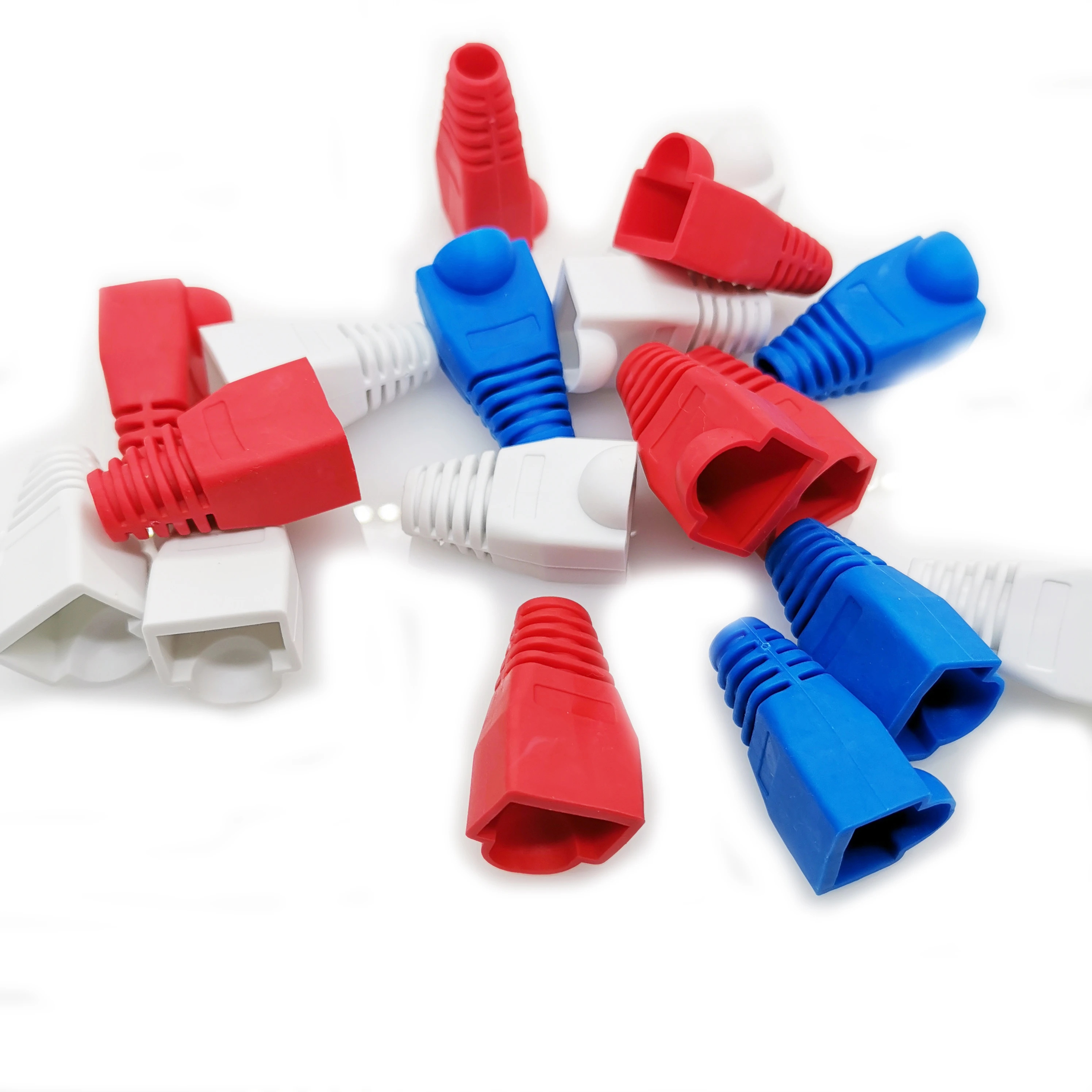 Network Jack Plug Of RJ45 Connectors Boots Caps Cat5 Cat6 Only one Color in the package ,if you mind don't order it