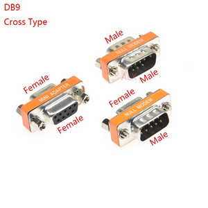 Mini Null Modem DB9 Female Male plug Adapter Gender Changer cross female to female/male to male RS232 serial Connector